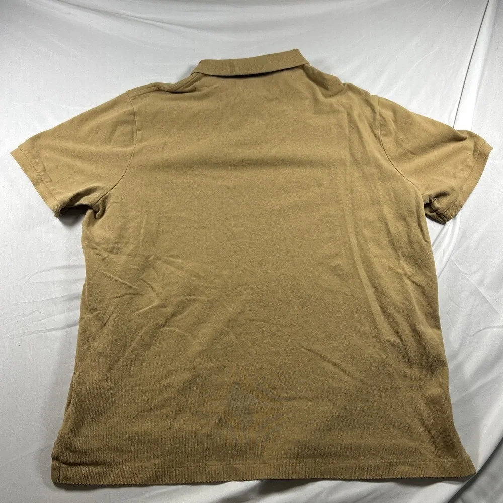 Polo Ralph Lauren Mens XL Tan Khaki Cotton Pique Short Sleeve Polo Shirt Classic
